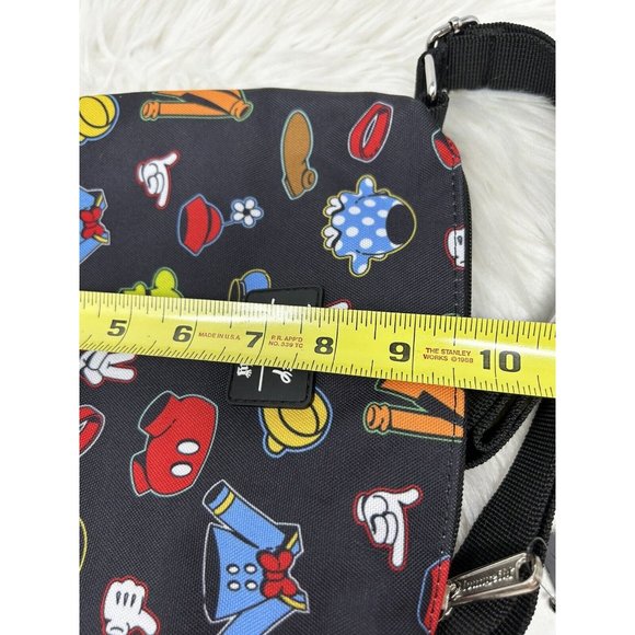 Disney Sensational 6 Outfits All-Over Print Nylon Loungefly Passport Bag - Picture 6 of 6